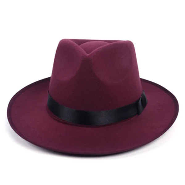 Fedora hat retro top hat  British jazz hat male Michael Jackson hat autumn and winter unisex big brim hat - Image 3