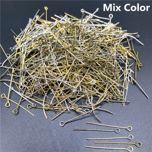 100-200pcs/Lot Eye Head Pins 15/20/25/30/35/40/45/50/60mm Eye Pins Findings For Diy Jewelry Making Jewelry Accessories Supplies - Image 3