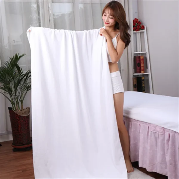 Oversized Super thick towel microfiber bath towel, super soft, super absorbent and quick-drying, White towel face towel - Image 3