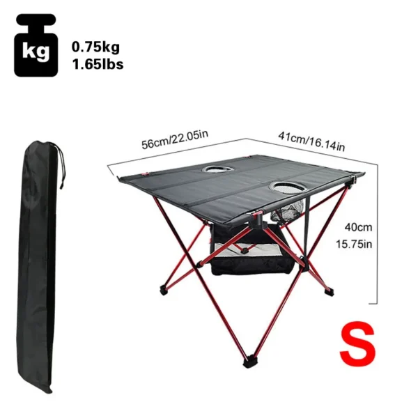 Lightweight Camping Table with Cup Holder & Aluminum Poles Portable Picnic Table Folding Camp Table for BBQ Hiking  Fishing - Image 2