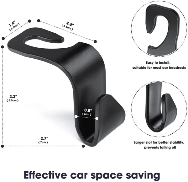 Car Seat Back Hook Universal Headrest Hook Car Accessories Interior Organizer Hanger Holder Storage For Car Bag Handbag Purse - Image 5