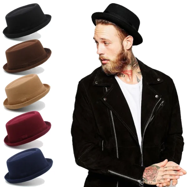 3 Sizes Men Women Wool Pork Pie Hats Retro Fedora Caps Trilby Sunhat Classical Jazz Party Outdoor Travel Street Style