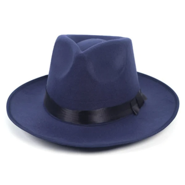 Fedora hat retro top hat  British jazz hat male Michael Jackson hat autumn and winter unisex big brim hat - Image 2