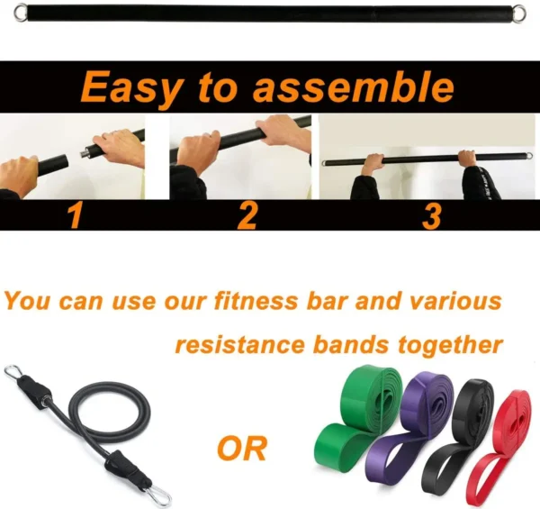 Workout Bar Fitness Resistance Bands Set Pilates Yoga Pull Rope Exercise Training Expander Gym Equipment for Home Bodybuilding - Image 3