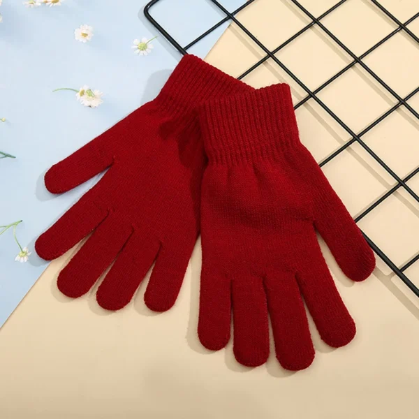 Winter Knitted Gloves Men Women Touch Screen Cold-proof Warm Full Finger Gloves Korean Style All-match Cycling Wool Gloves - Image 4