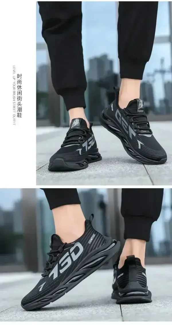 2024 Men's Sports and Casual Shoes Summer Fashion New Shoes Round Toe Black Spring Men's Shoes - Image 3