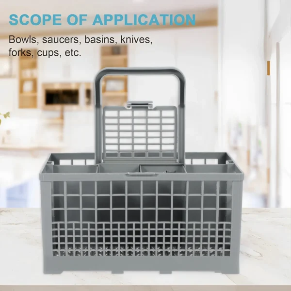 Dishwasher Cutlery Basket Universal Foldable Dishwasher Basket Replacement Rack Accessory Cutlery Holder for Kitchen Fork Spoon - Image 6