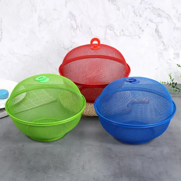 Mesh Fruit Basket With Lid Prevent Fly Stainless Steel Kitchen Drain Basket Vegetables Fruit Holder Kitchen Supplies ??? ?? ??? - Image 6