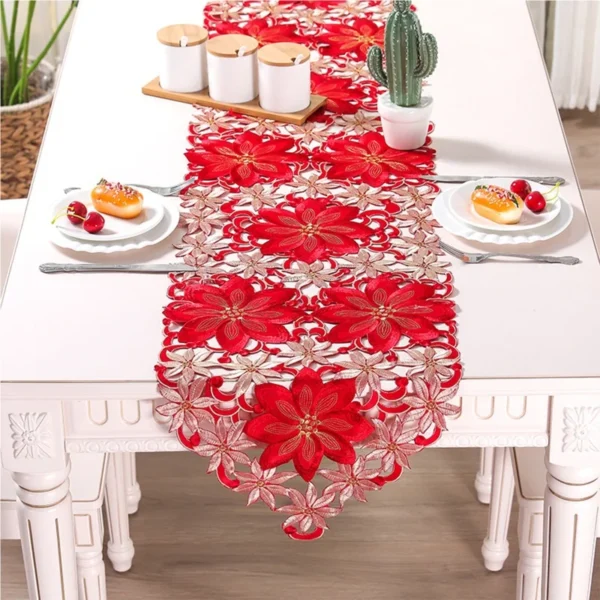 2/1PCS Christmas Printed Tablecloths Party Picnic Tablecloth Table Decoration Christmas Embroidered Table Runners Table Linens - Image 2