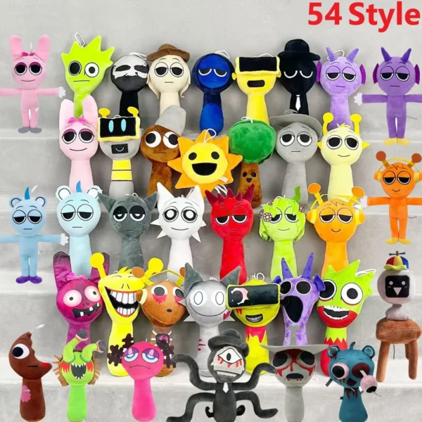 54Style Set Sprunki Incredibox Plush Toys Sprunky Peluche Soft Plushie Game Cartoon Kids Birthday Stuffed Dolls Christmas Gift