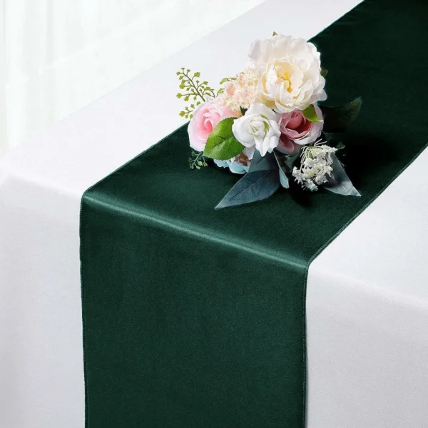 30cmx275cm Wedding Banquet Satin Table Runner Dining Table Cloth Wedding Party Romantic Solid Color Luxury Table Decorations - Image 2