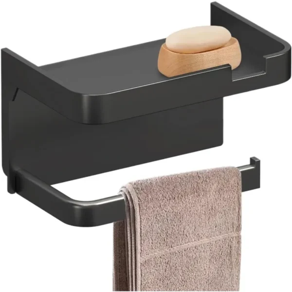 Wall-Mounted Toilet Paper Holder with Storage Shelf Waterproof Bathroom Tissue Rack with Phone Holder for Bathroom Accessories - Image 3