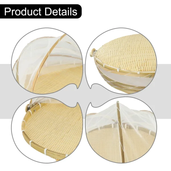 1pcs Woven Basket Anti-Mosquito Net Fruit And Vegetable Basket Dustpan Used As Insect-proof, Dust-proof Basket For Fruit Tools - Image 3