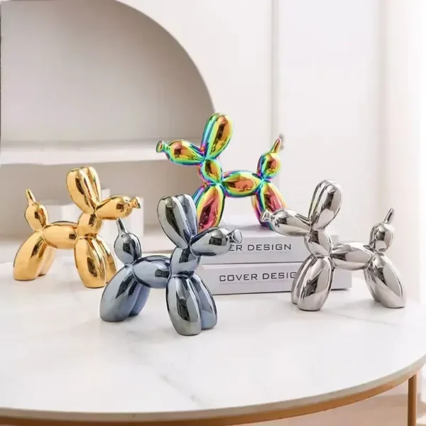 Nordic Ceramic Balloon Dog Abstract Ornament Creative Sculpture Study Room Statue Home Office Accessories Festival Decoration - Image 2