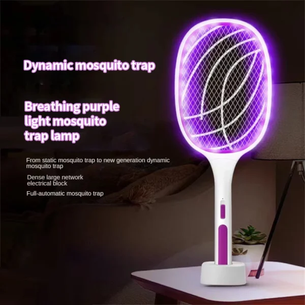 Xioami 3 IN 1 Electric Flies Swatter Killer Light Fly Zapper Racket Rechargeable Mosquito Trap Racket Anti Insect Bug Zapper - Image 3