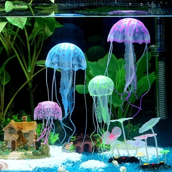 Artificial Swim Glow Jellyfish for Fish Tank - Luminous Aquarium Underwater Decoration - Image 6