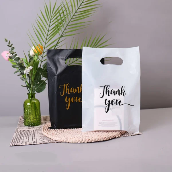 100/50/10Pcs Thank You Gift Bags Wedding Birthday Guest Gift Wrap Plastic Shop Bags Small Business Candy Pastry Store Packaging - Image 5