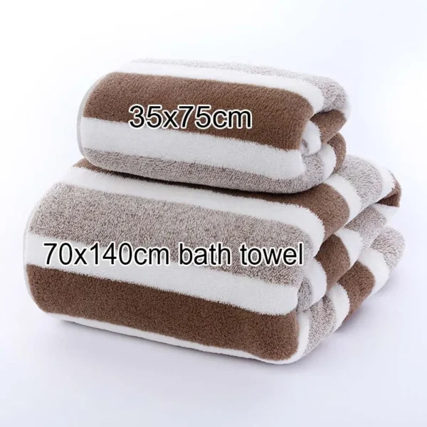 1 pcs Striped Face Towel 35x75cm For Bathroom Or Soft And Absorbent Quick-Drying Experience Microfiber Bath Towel 70x140cm - Image 4