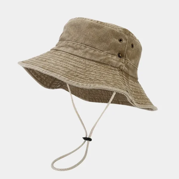 Cotton Stone-Washed Sun Hats for Men Women Wide Brim Fishing Hat Summer Bucket Hat Outdoor Safari Boonie Cap - Image 3