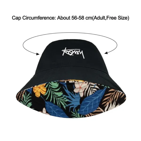 Men Women Summer Basin Cap Hip Hop Hat Double-sided Bucket Hat Graffiti Fishing Fisherman Hat Pattern Packable Sun Protection - Image 3