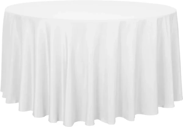 145-335cm Round Satin Tablecloths White Overlay Cover Smooth Fabric for Wedding Event Banquets Hotel Buffet Table Cloth Decor - Image 2