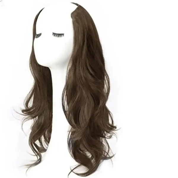 Synthetic Women Long Curly Invisible Seamless V-shaped Wig Simulated Increase Volume Fluffy High-level One-piece Hair Extension - Image 6