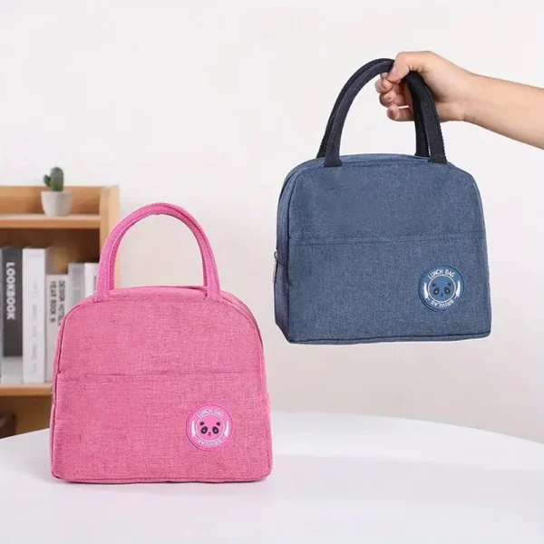 1pc refrigerated lunch bag, portable zipper insulated lunch bag, canvas refrigerator lunch box, travel handbag - Image 5