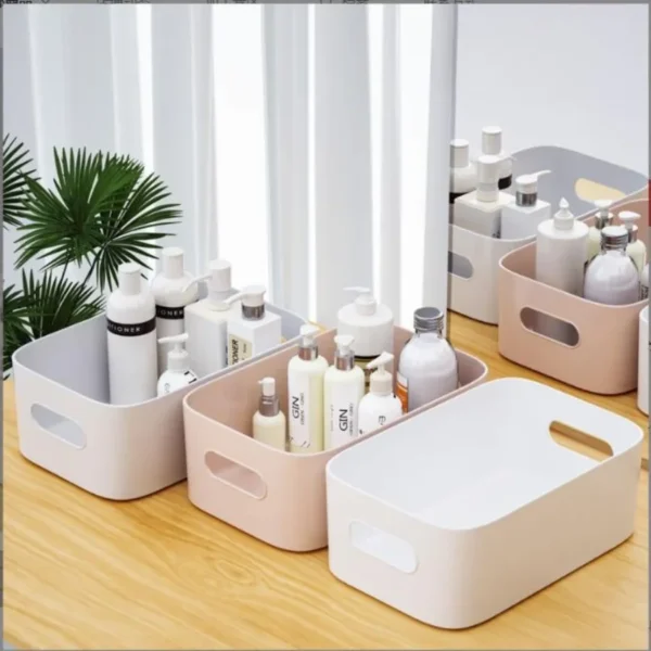 Storage Basket Three Sizes Rectangular Cosmetic Sorting Box Kitchen Storage Box Snack Storage Basket for Kitchen Bedroom Office - Image 2