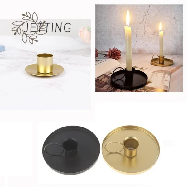 1pc Vintage Metal Iron Candlesticks Candle Holders Home Desktop Decoration Ornaments Wedding Party Festival Candelabra