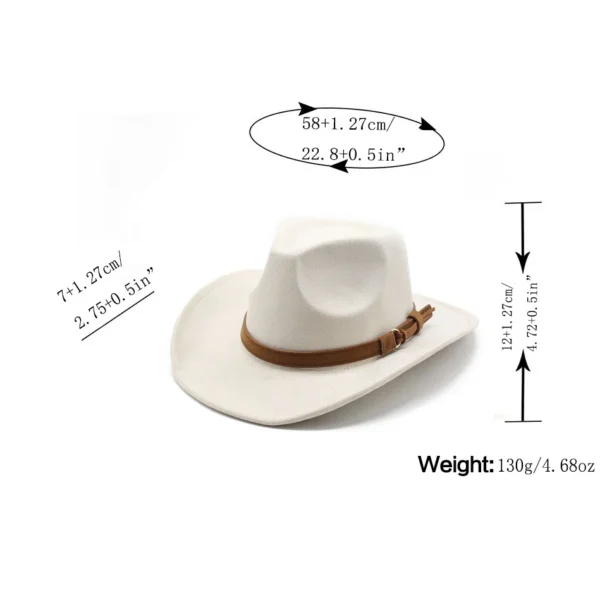 New Wome Men Black Suede Chapeu Western Cowboy Hat Gentleman Jazz Sombrero Hombre Cap Dad Cowgirl Hats Size 56-58cm - Image 4