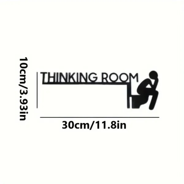 New Modern Metal Toilet Door Sign - Thinking Room Wall Mount Sculpture, Home Decor Artwork, Decorative Door Frame Pendant - Image 6