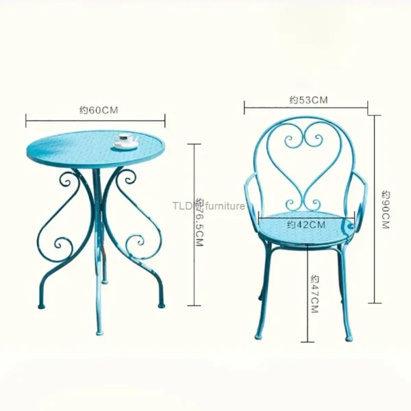 European Retro Iron Garden Furniture Sets Outdoor Courtyard Garden Balcony Table and Chair Set cafe Dining Table and Chairs Z - Image 6