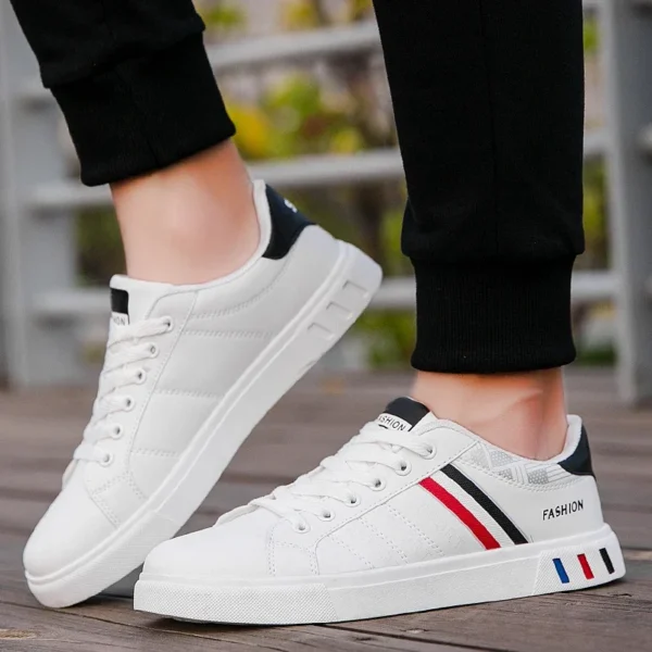 2024 Mens Casual Sneakers New Fashion Lace-up White Shoes Student Comfort Sports Plus Size Vulcanized Shoes Zapatillas De Hombre - Image 6