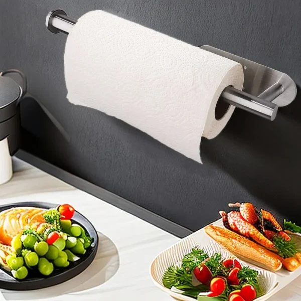 Kitchen Paper Towel Holder Adhesive Tissue Hanger Toilet Roll Paper Dispenser Cabinet Storage Napkin Rack Bathroom Accessories - Image 5