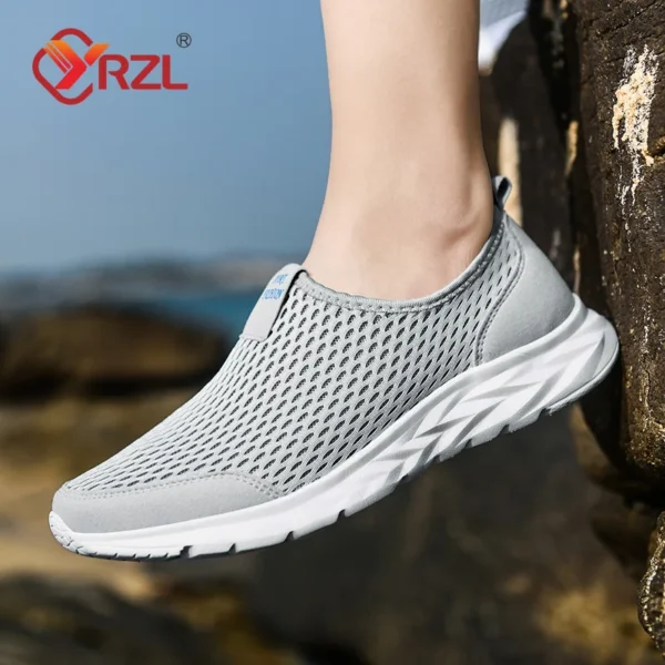 YRZL Men's Sneakers Breathable Mesh Men Casual Shoes Outdoor Non-Slip Big Size Loafers Walking Lightweight Male Tennis shoes - Image 4