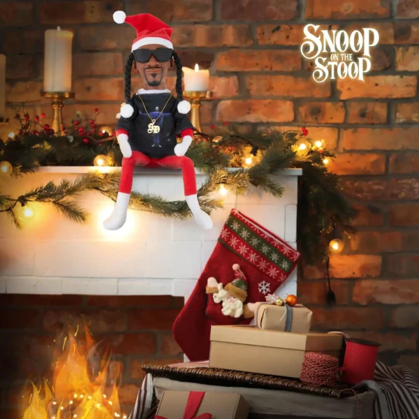 New Snoop Dogg Snoop on a Stoop Christmas Elf Doll 12” Plush Toys Shelf Decor Includes Elf Toy Tshirt Sunglasses and Necklace - Image 4