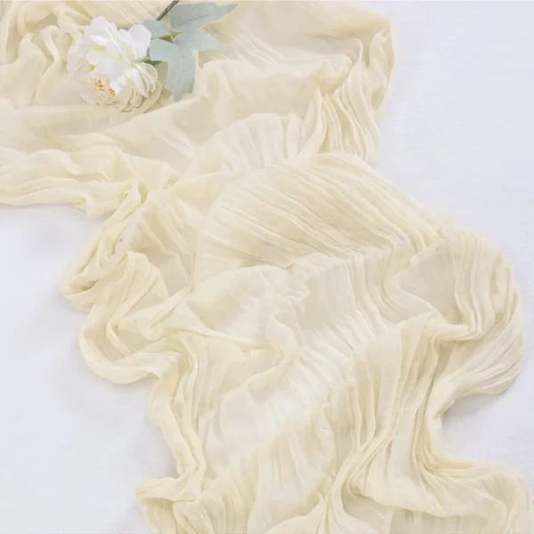 90x300 cm knit cloth table runner Wedding birthday party banquet decoration gauze fabric voile table cloth Twist table cover - Image 4