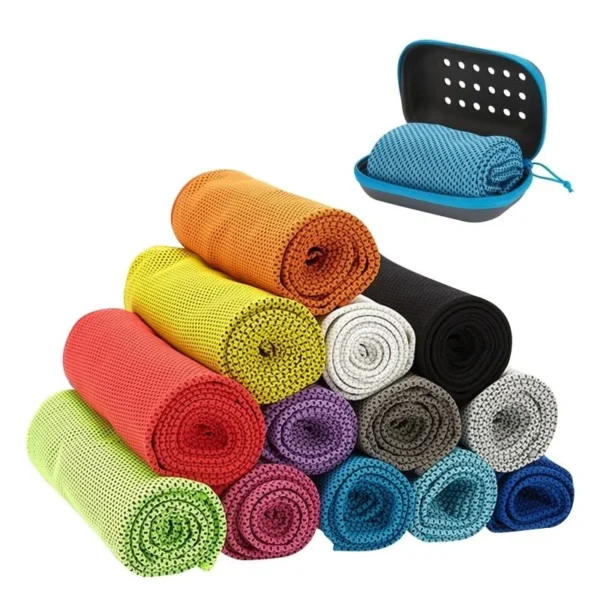 Quick Drying Cooling Towel Soft Breathable Chilly Sweat Absorption Cold Towel with Storage Box Sports Running Yoga Gym Club - Image 4