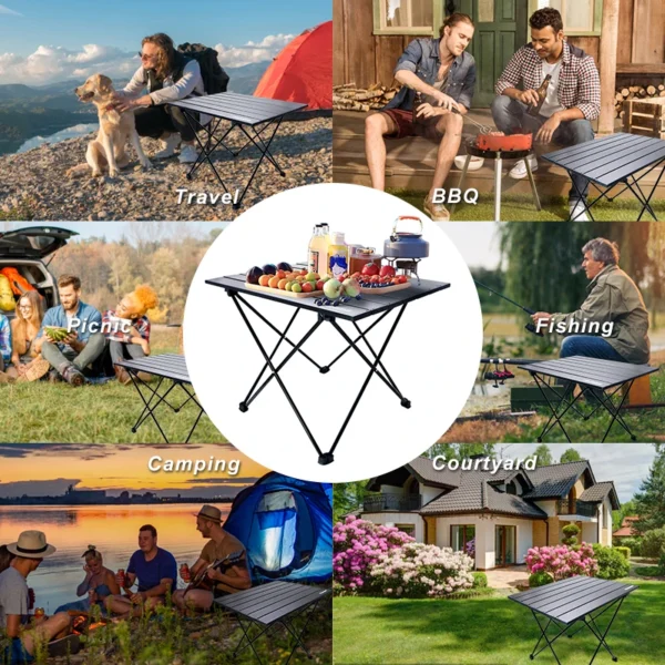 Portable Camping Folding Table Outdoor Picnic Barbecue Storage Table Aluminum Alloy Table Camping Furniture Camping Supplies - Image 5