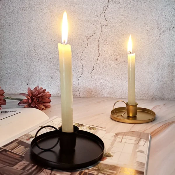 1pc Vintage Metal Iron Candlesticks Candle Holders Home Desktop Decoration Ornaments Wedding Party Festival Candelabra - Image 2