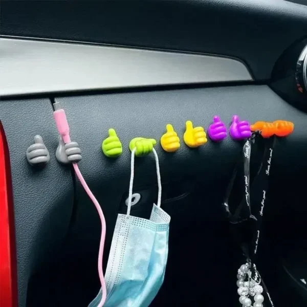 Hand-shaped Rubber Holder Glasses Cable Power Cord Charging Line Self Adhesive Mini Hook Storag Organizer Gadget Car Accessories - Image 2