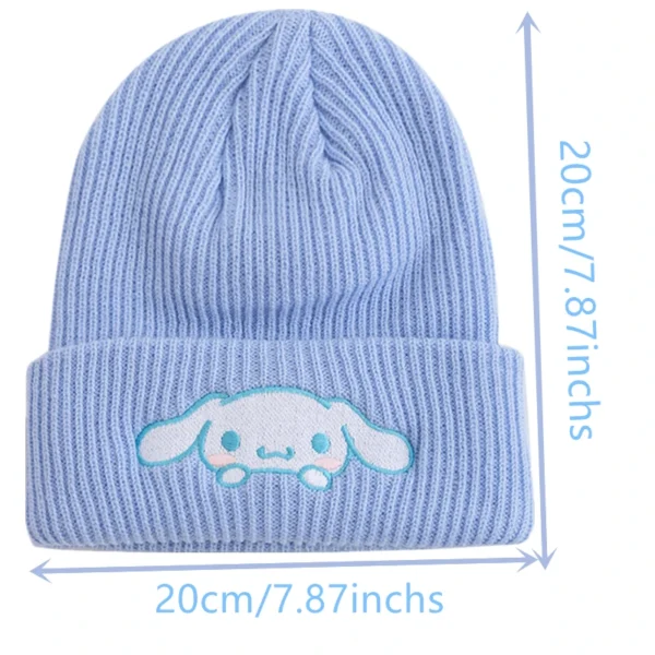 Hot Sale Saniro Hello Kitty Beanie Hat Women Cute Cartoon Cinnamoroll Melody Kuromi Winter Knitted Cap - Image 5