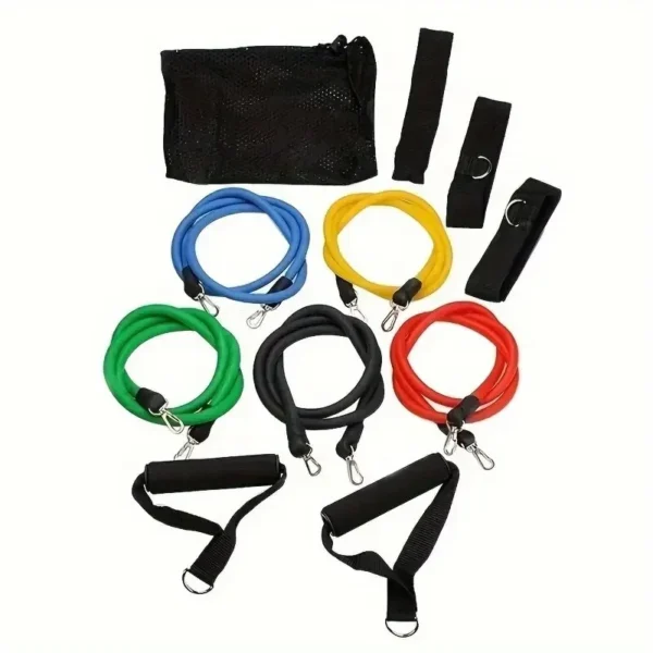 11pcs/Set Pull Rope, Resistance Bands, Portable Fitness Equipment, Ankle Strap, Chest Expander, Elastic Exercise Band - Image 5