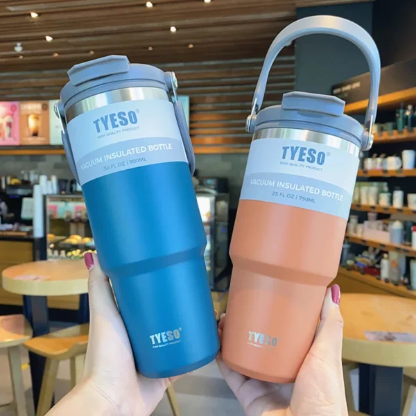 Tyeso Coffee Cup Stainless Steel Thermos Bottle Double-layer Insulation Cold And Hot Travel Mug Vacuum Flask Car Water Bottle - Image 2