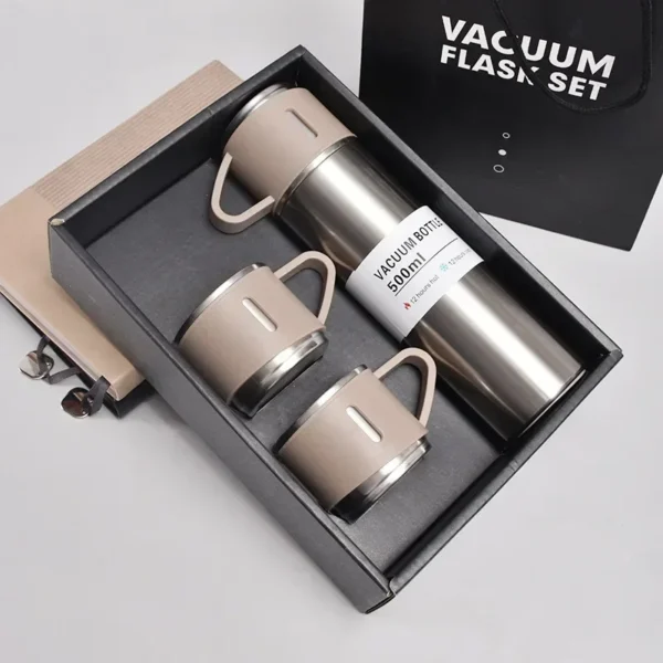 500ML 304 Stainless Steel Vacuum Insulated Bottle Gift Set Office Business Style Coffee Mug Thermos Bottle Portable Flask Carafe - Image 3