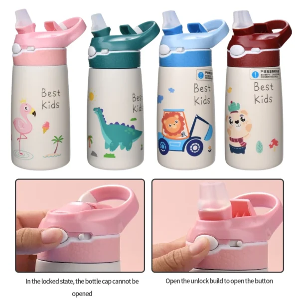 400ML Children Thermos Water Bottle Kids Thermos Mug Baby Duck Billed Straw 316 Stainless Steel Vacuum Flasks Tumbler Thermo Cup - Image 5