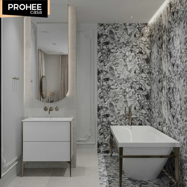 Marble Washstands, Hotel and Home Bathroom Furniture, Marble Vanity Cabinets & Sinks, Sink Sets，Pvc Wood Cabinet and Sink - Image 4