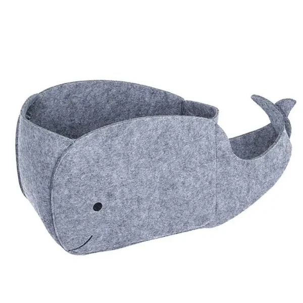 Felt Storage Basket Foldable Cartoon Whale Fabric Storage Basket Clothes Storage Box Snacks Toys Storage Basket Household Goods - Image 6