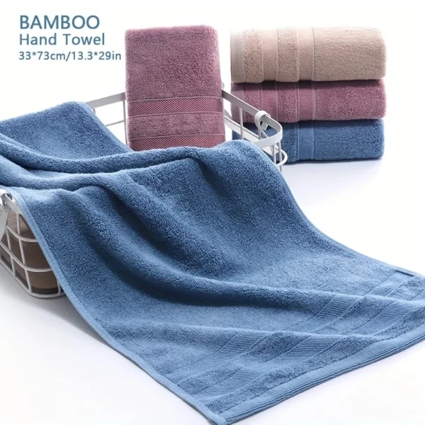 1 PC Natural, Sustainable, Hypo-Alergenic, High Absorbent, Super Soft Luxury Premium Bamboo Cotton Hand Towels - Image 5