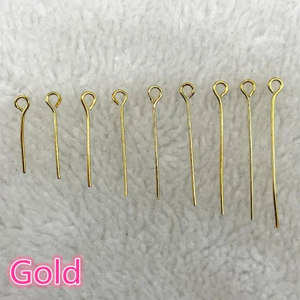 New 16 18 20 22 24 26 28 30 32mm Eye Head Pins Classic 6 Colors Plated Eye Pins for Jewelry Findings Making DIY Accessories - Image 3